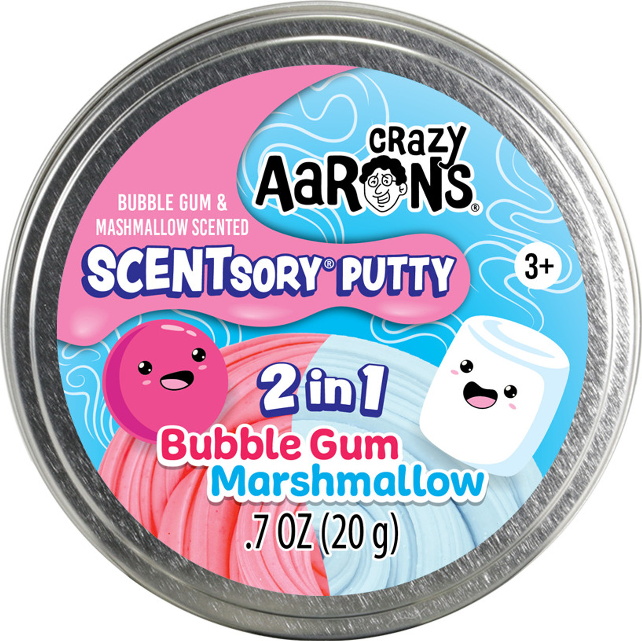 Scentsory Duos Bubblegum/Marshmallow - 2.75\" Thinking Putty Tin 1