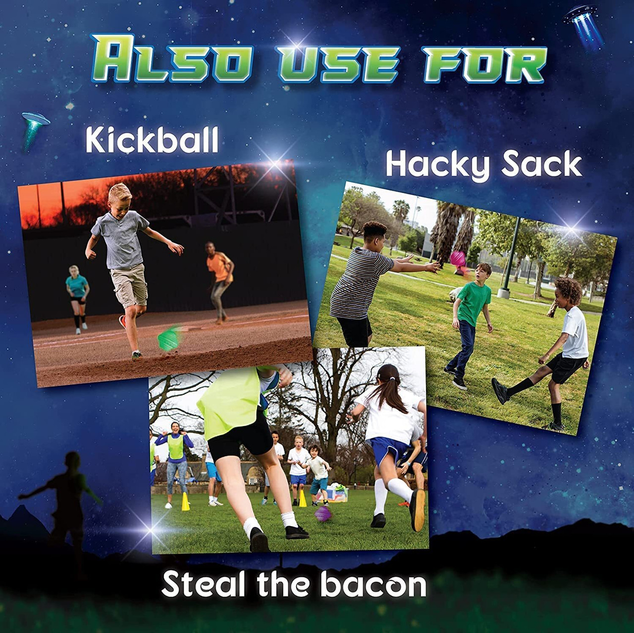 Cosmic Kick the Can: Outdoor Play with a Galactic Twist | Ages 5+, 4-12+ players | For Fans of Alien Toys, Kids Outdoor Toys and Sports & Outdoor Play Toys | Also Use for Kickball and Hacky Sack 5