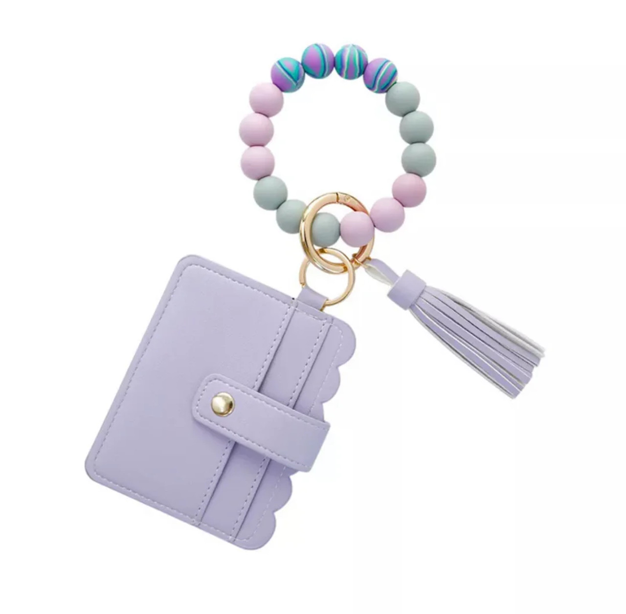 Lavender Tassel Wallet Keychain