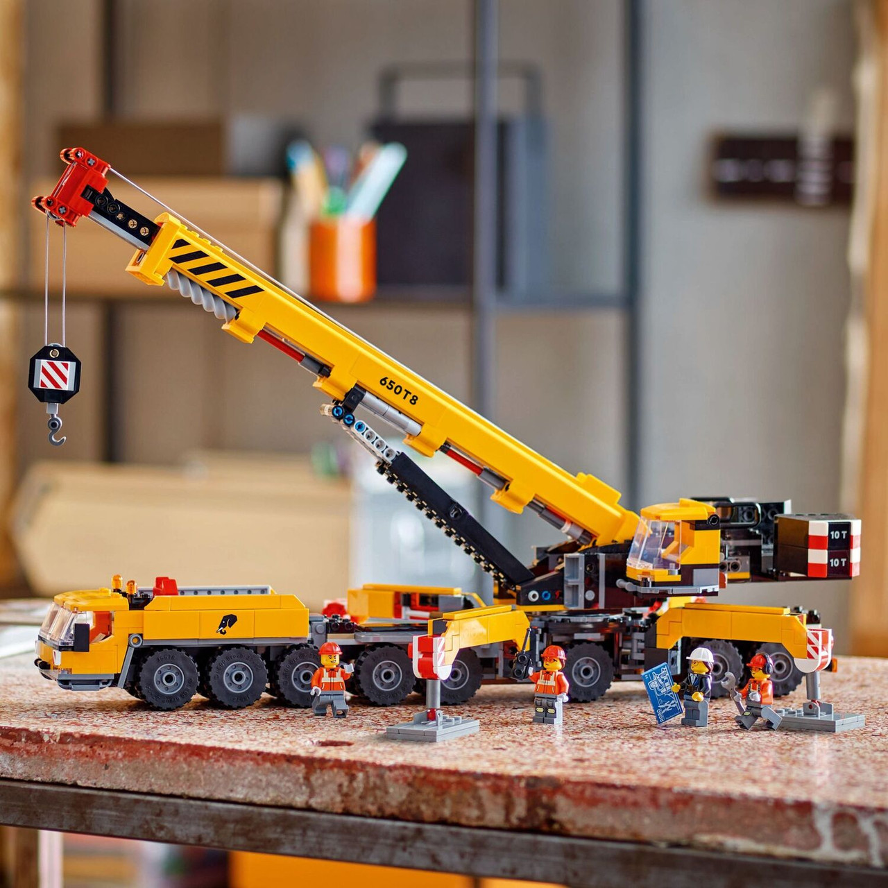 Yellow Mobile Construction Crane - PlayMatters Toys
