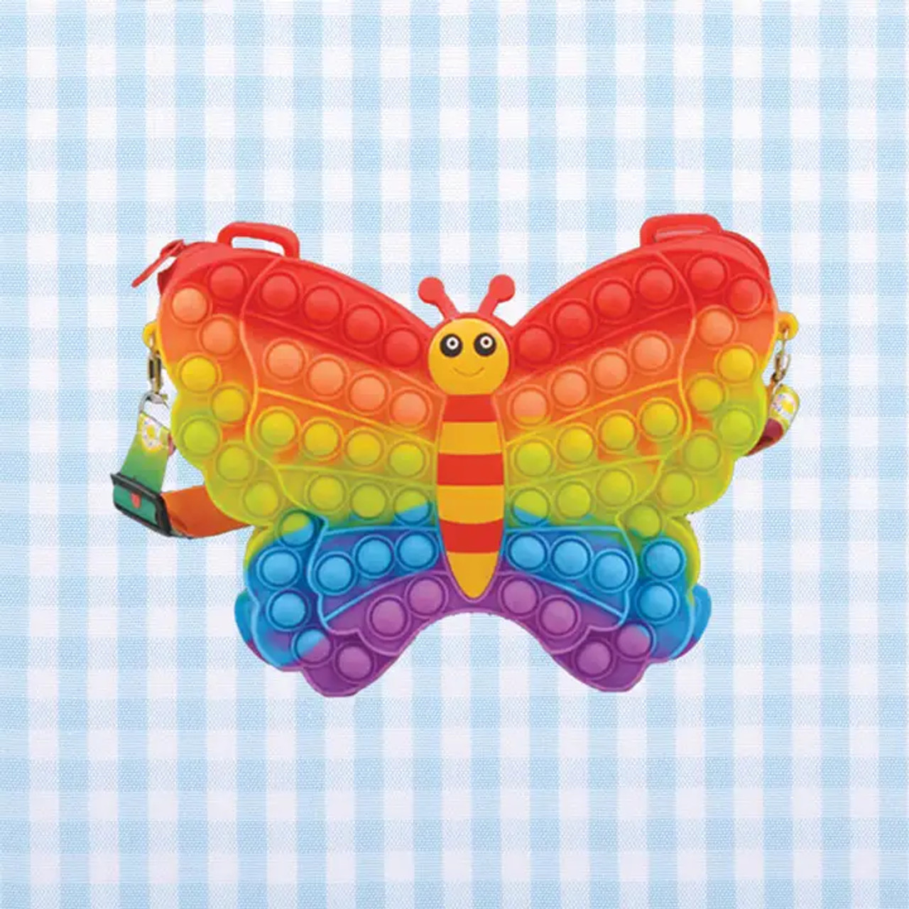 Rainbow Butterfly Fidget Crossbody Purse