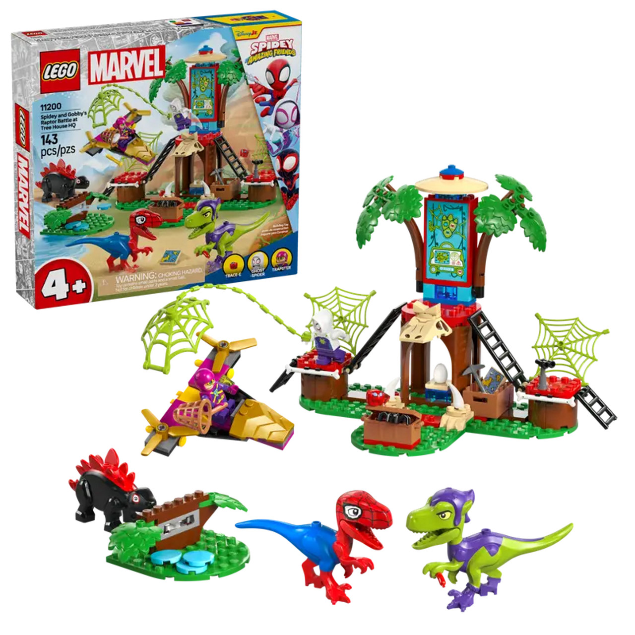 Spidey And Gobby Raptor Battle At Tree House