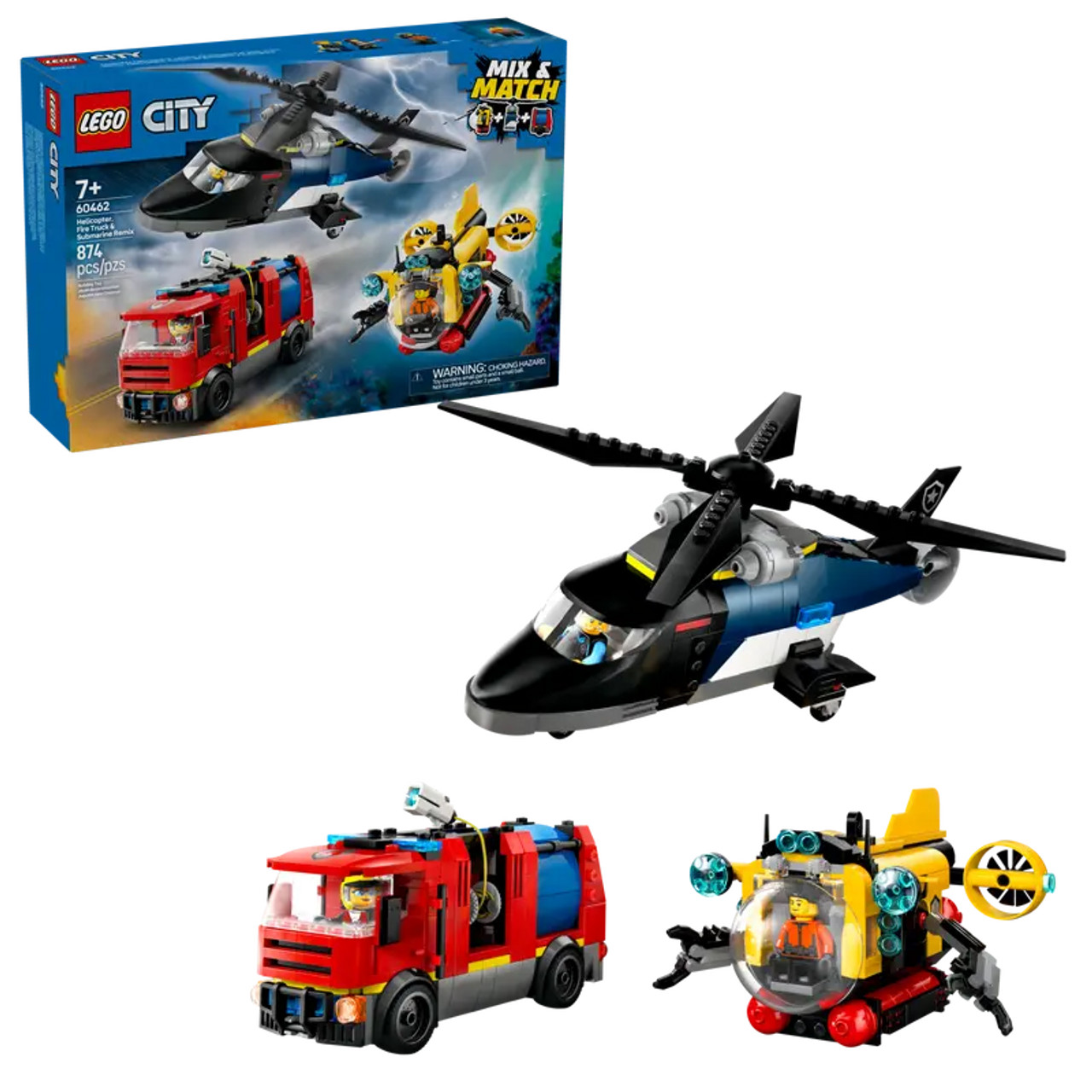 Helicopter Fire Truck And Submarine