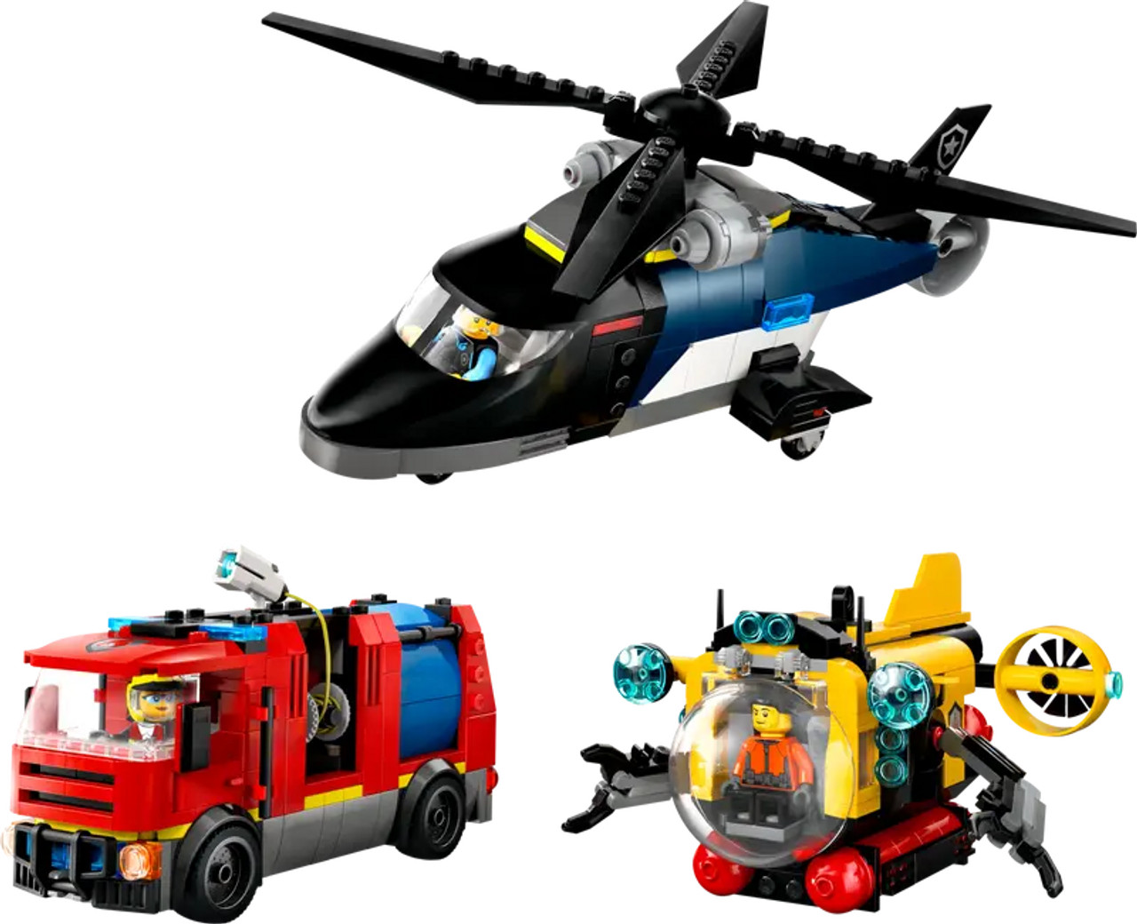 Helicopter Fire Truck And Submarine