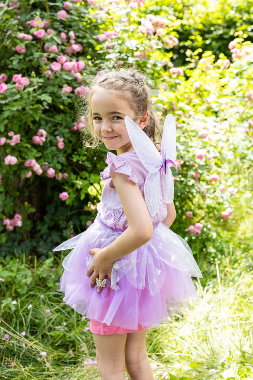 Flutter Butterfly Skirt, Wings And Wand Purple Size 4-6