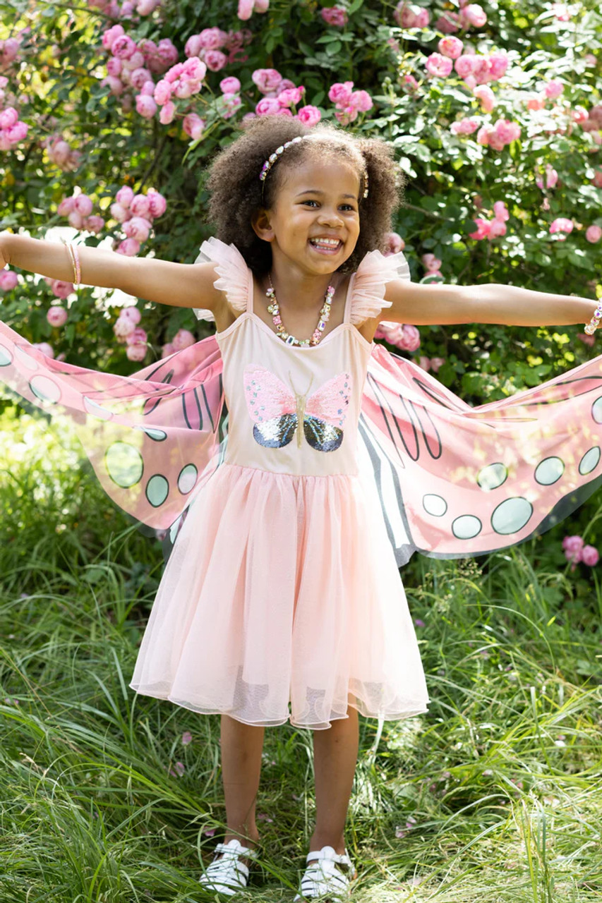Sequins Secret Butterfly Twirl Dress With Wings