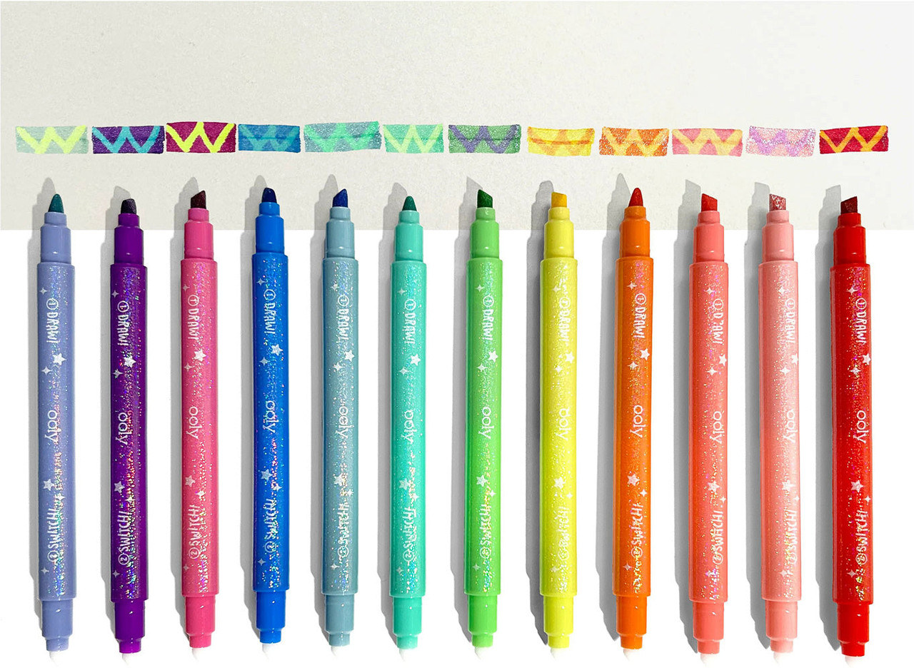 OOLY Switch-Eroo Sparkle Glittery Color Changing Markers 2