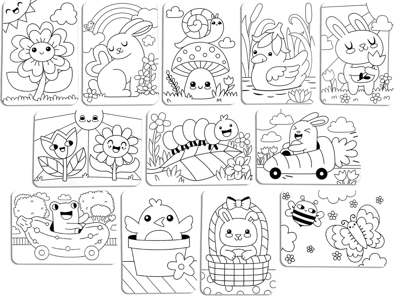 Undercover Art Hidden Pattern Coloring Activity Art Cards - Garden Pals 4