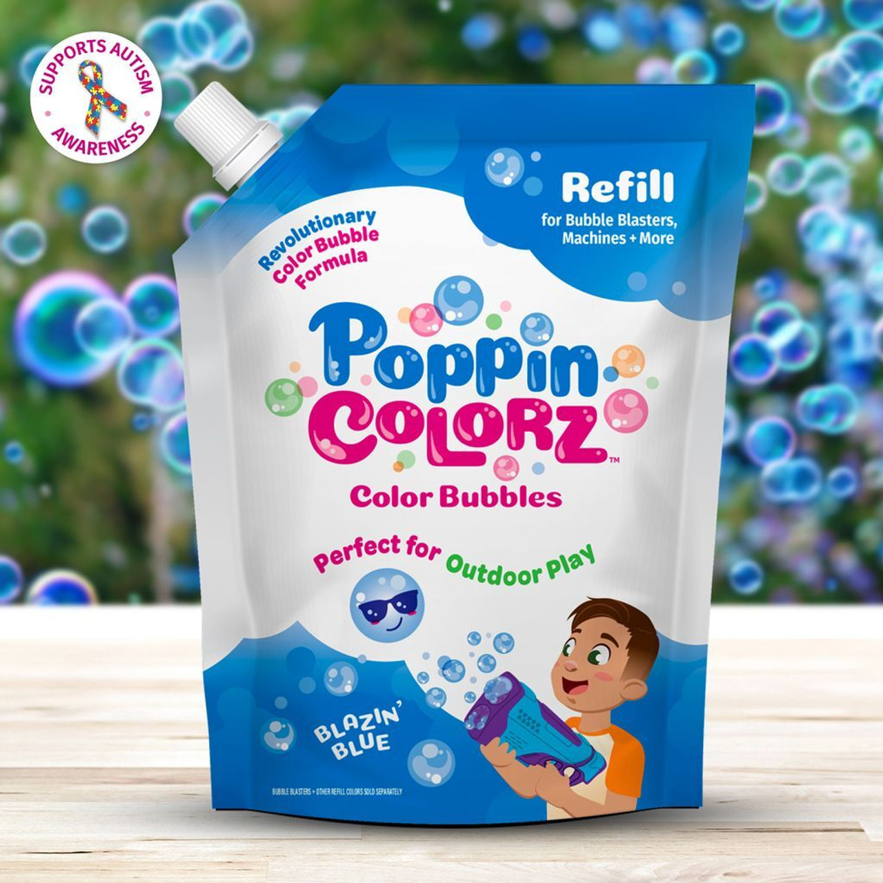 PoppinColorz Color Bubbles Blazin' Blue 14oz Refill Pouch  1