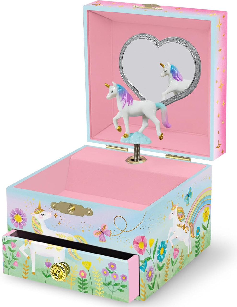 Floral Unicorn Musical Jewelry Box - PlayMatters Toys