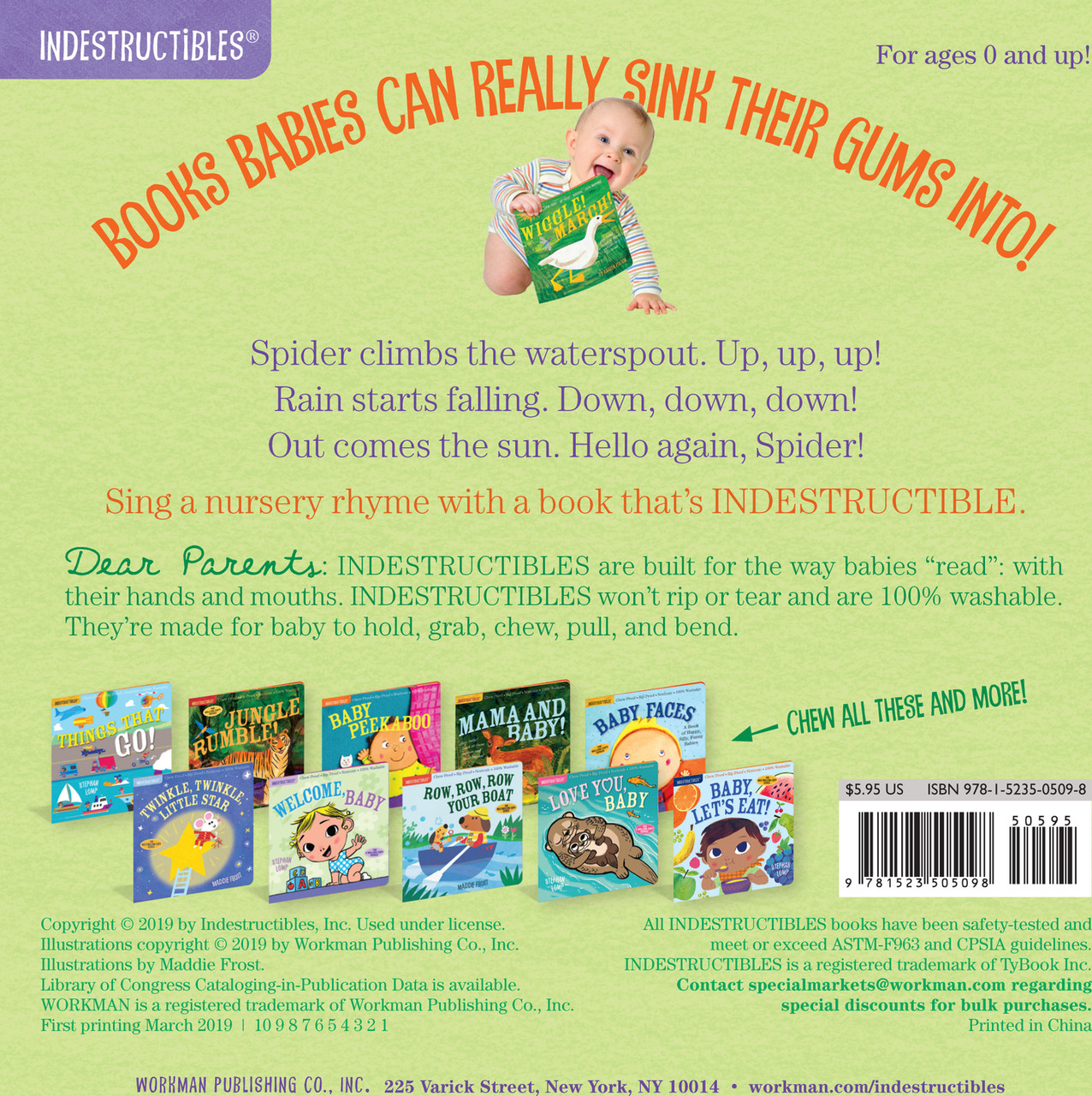 Indestructibles: The Itsy Bitsy Spider: Chew Proof · Rip Proof · Nontoxic · 100% Washable (Book for Babies, Newborn Books, Safe to Chew) 2