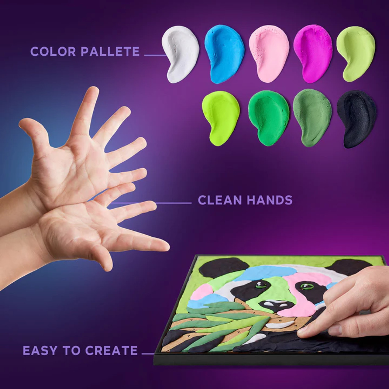 Panda Color With Clay By Number