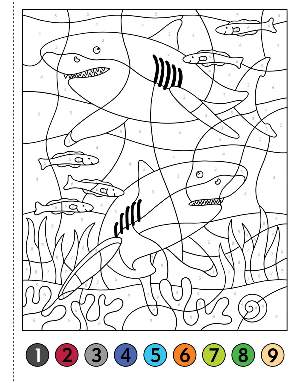 Color By Number Under The Sea