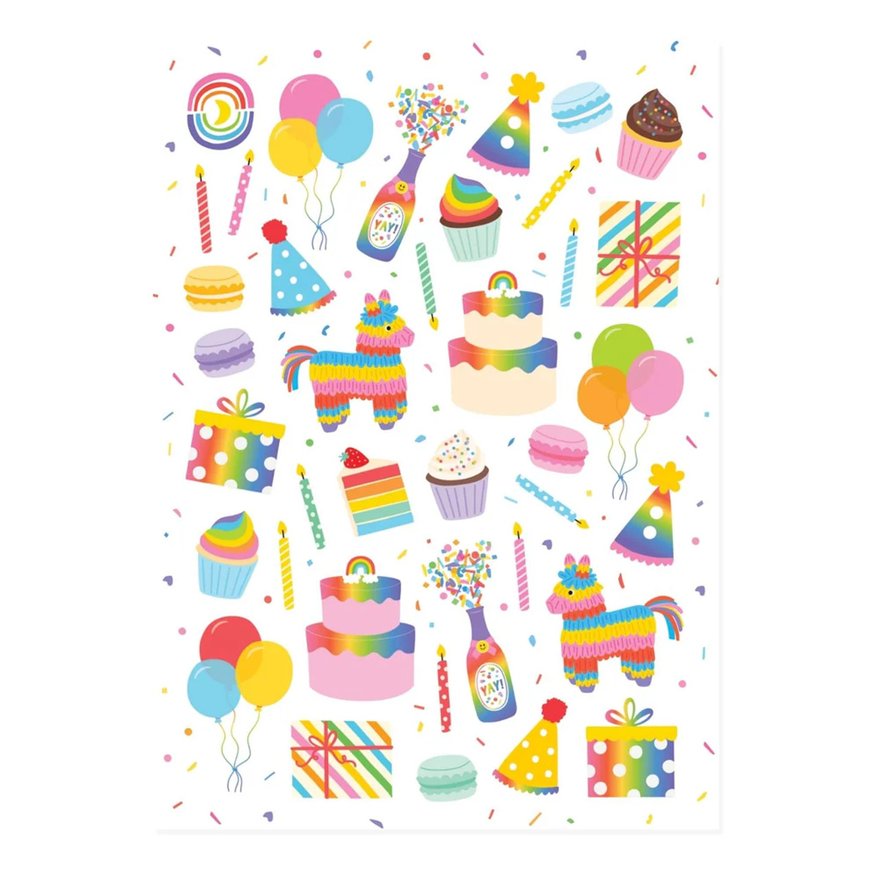 Rainbow Party Glossy Stickers