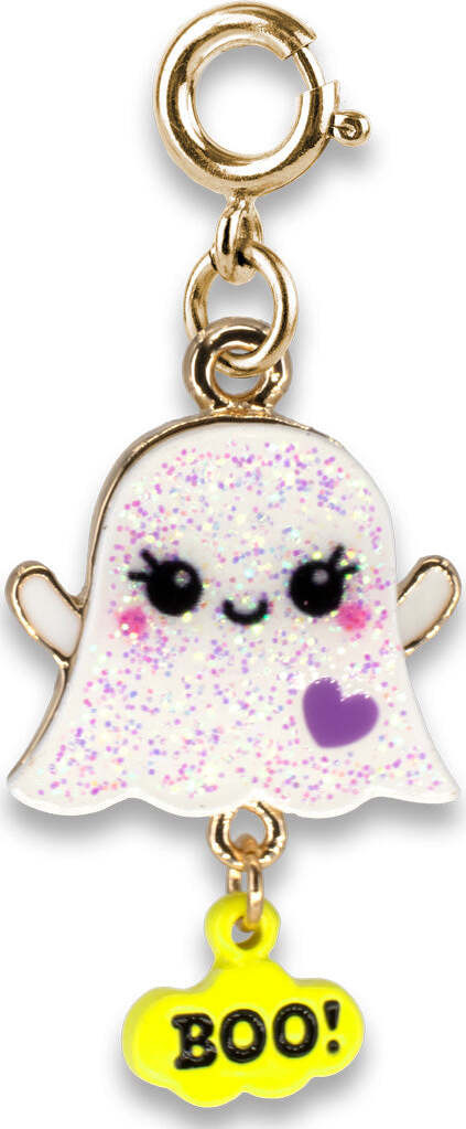 Gold Glitter Ghost Charm 1