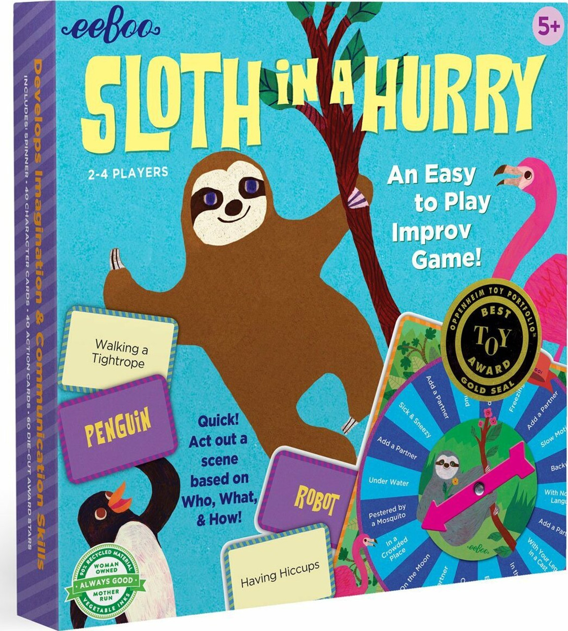 Sloth in a Hurry Shaped Spinner Game