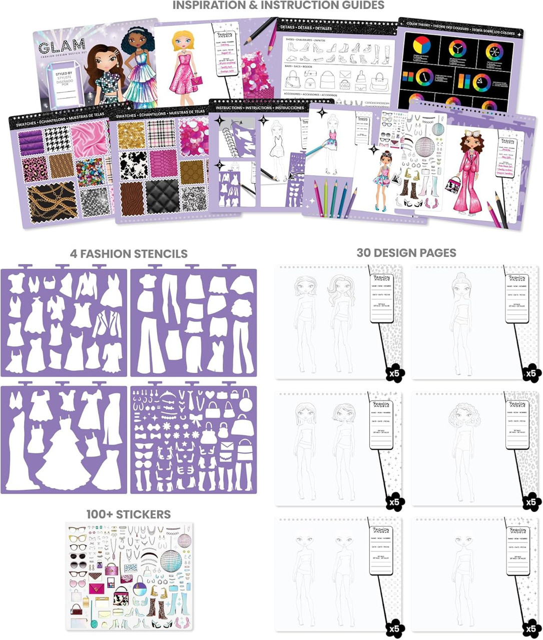 Glam Fashion Design Sketch Set Glam Fashion Design Sketch Set