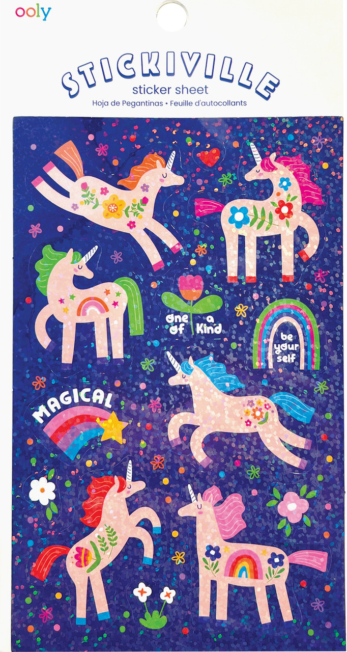 Stickiville Standard - Magical Unicorns (Holographic Glitter) 1