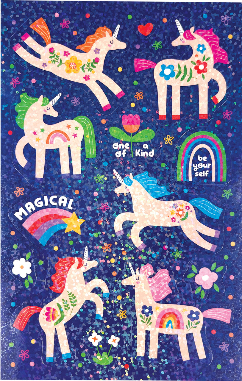 Stickiville Standard - Magical Unicorns (Holographic Glitter) 3