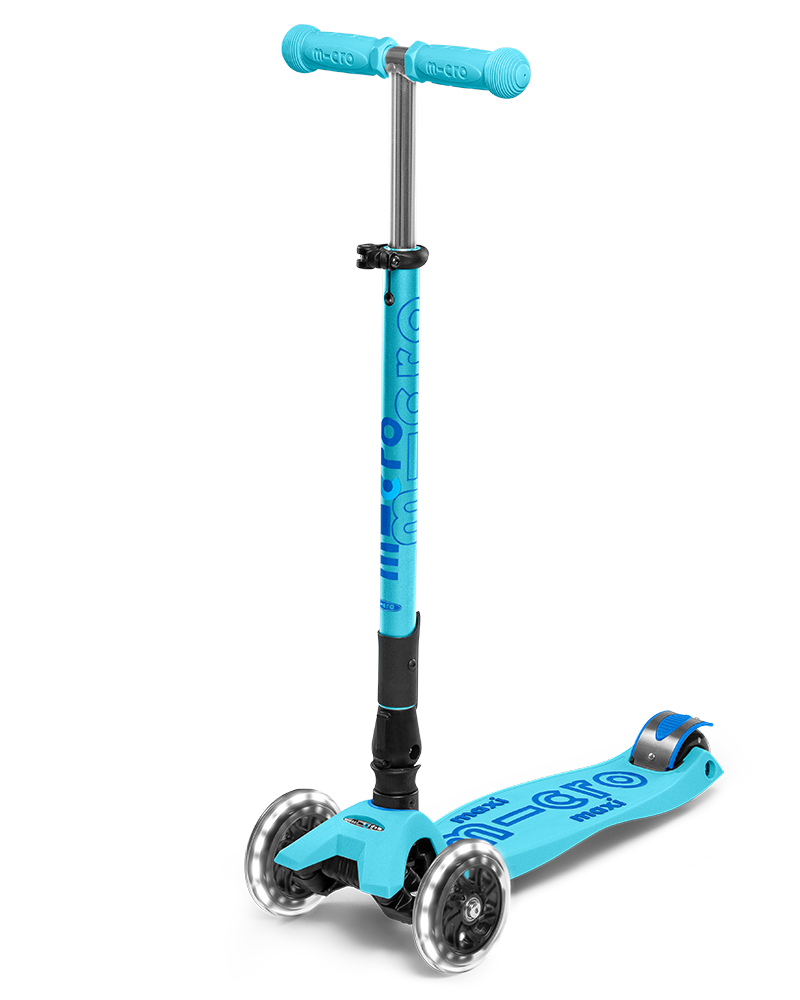 Maxi Deluxe Foldable Led Bright Blue Scooter