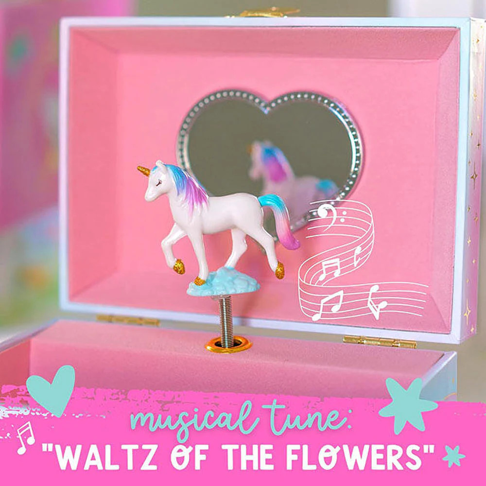 Floral Unicorn Musical Jewelry Box 2 Drawer