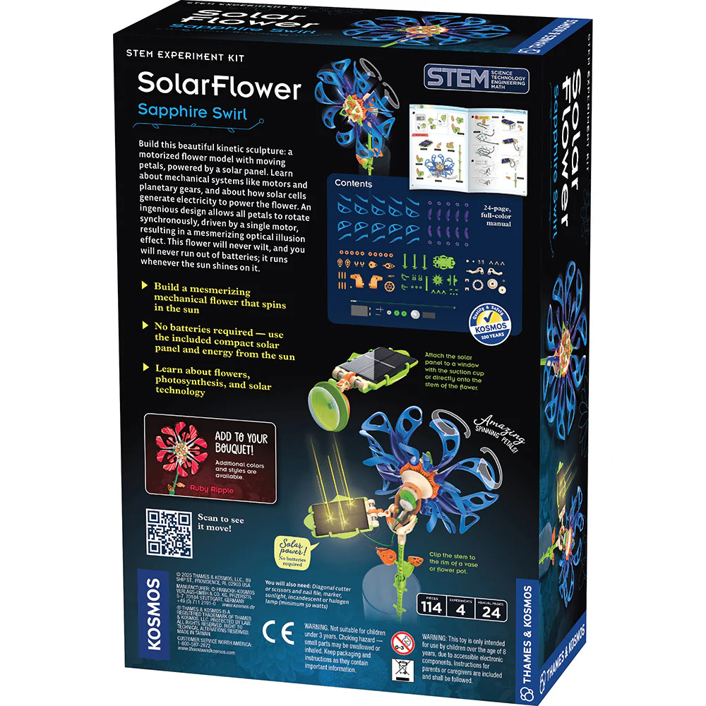 Sapphire Swirl Solar Flower - PlayMatters Toys