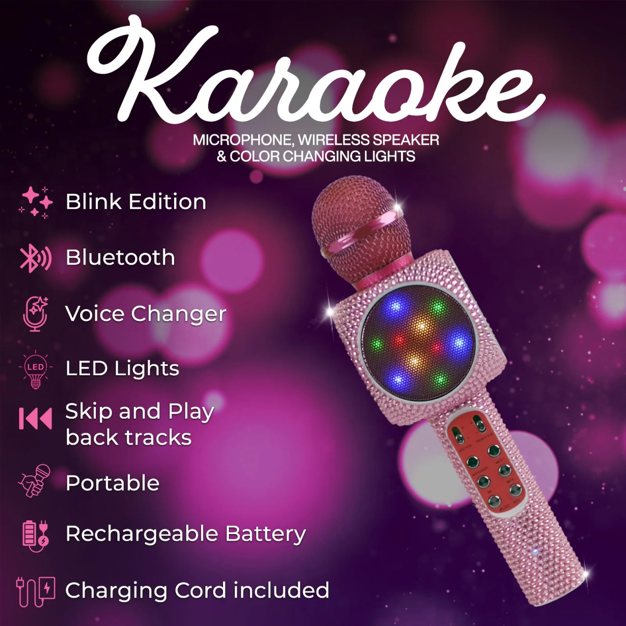 Pink Bling Karaoke Microphone