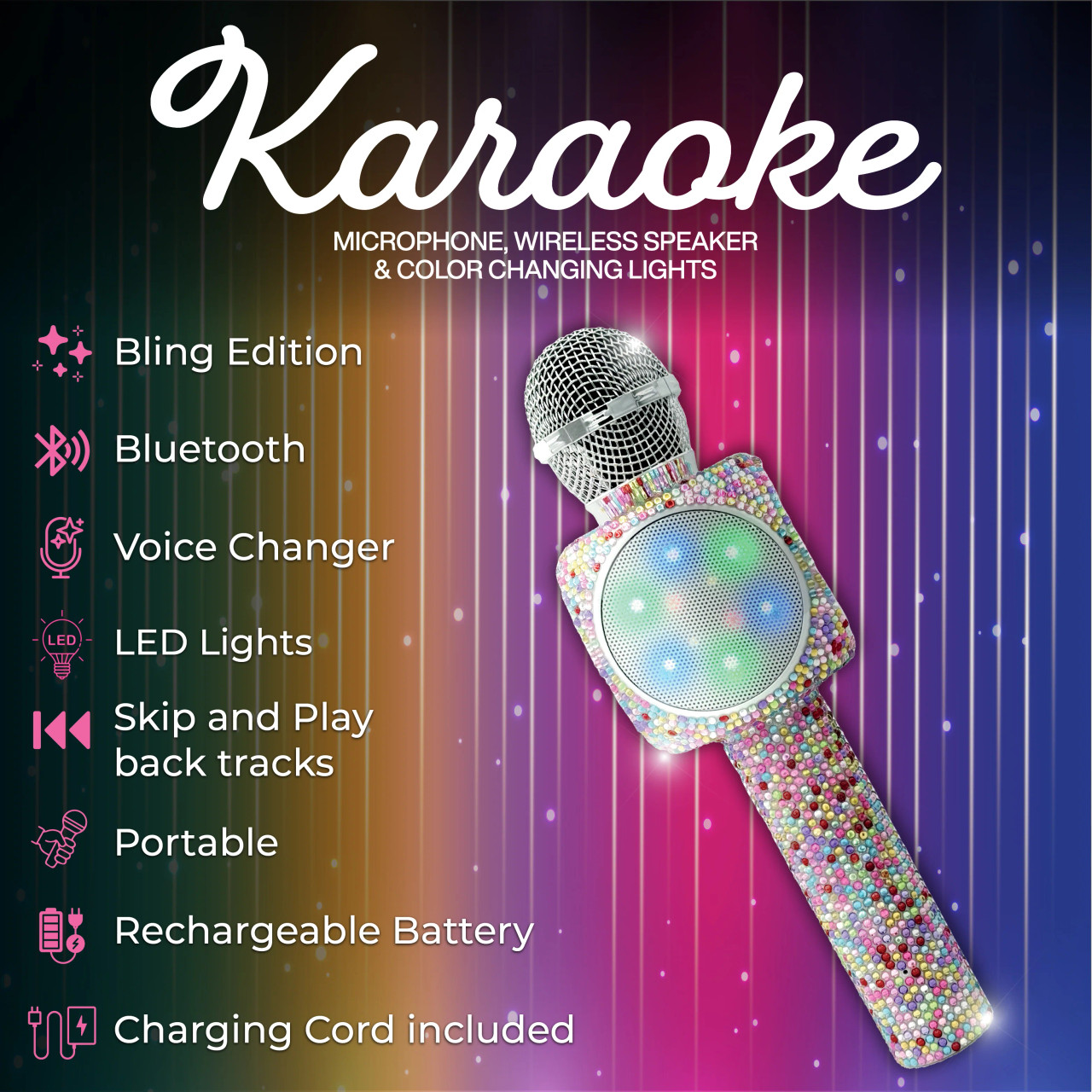 Confetti Bling Sing A Long Karaoke Microphone