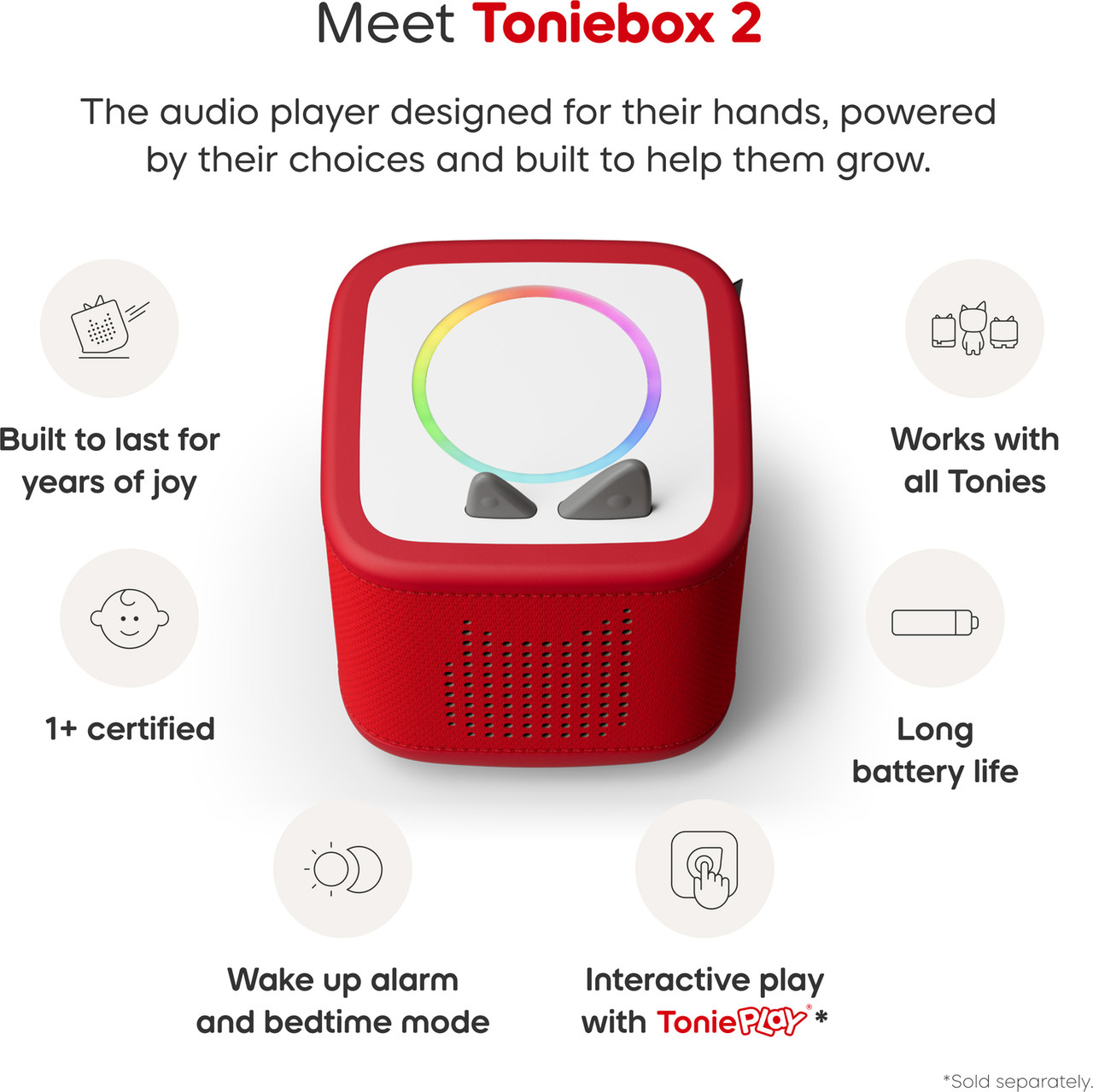 Playtime Puppy Toniebox 2 Starter Set - Sunset Red 4