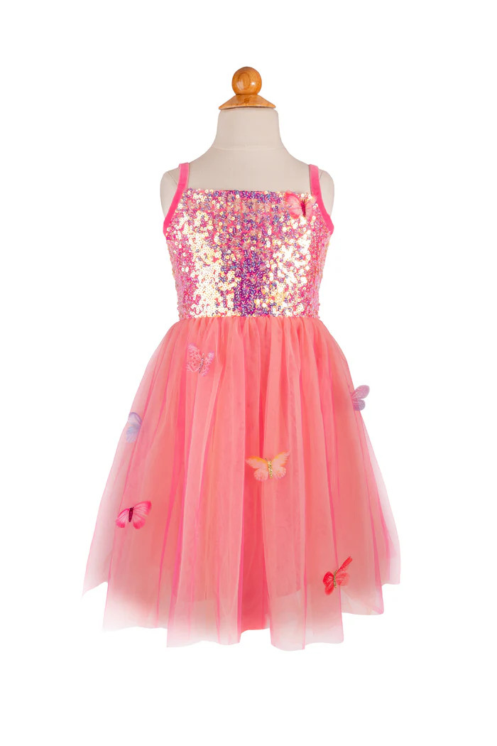 Butterfly Bliss Dress, Hot Pink Size 5-6