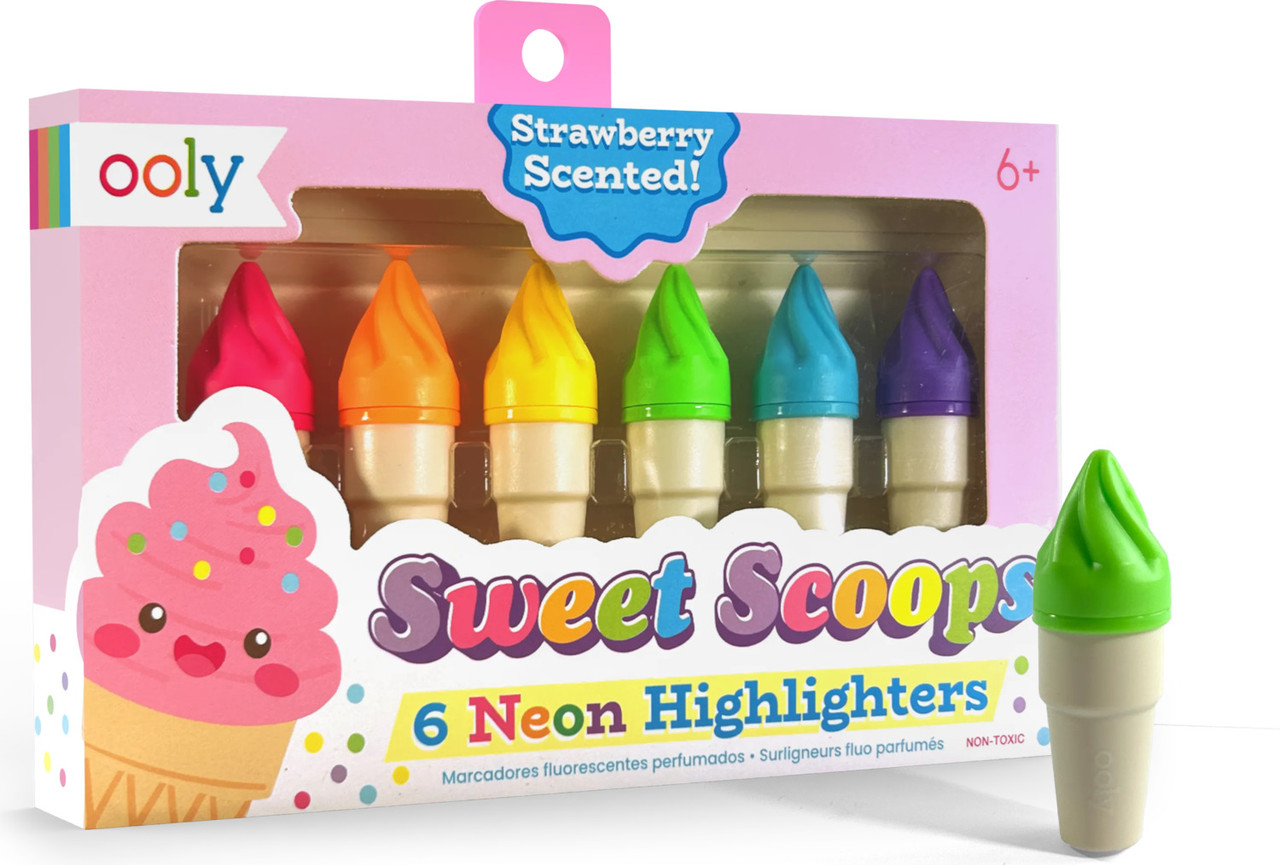 Sweet Scoops Scented Neon Highlighters - Set of 6 2