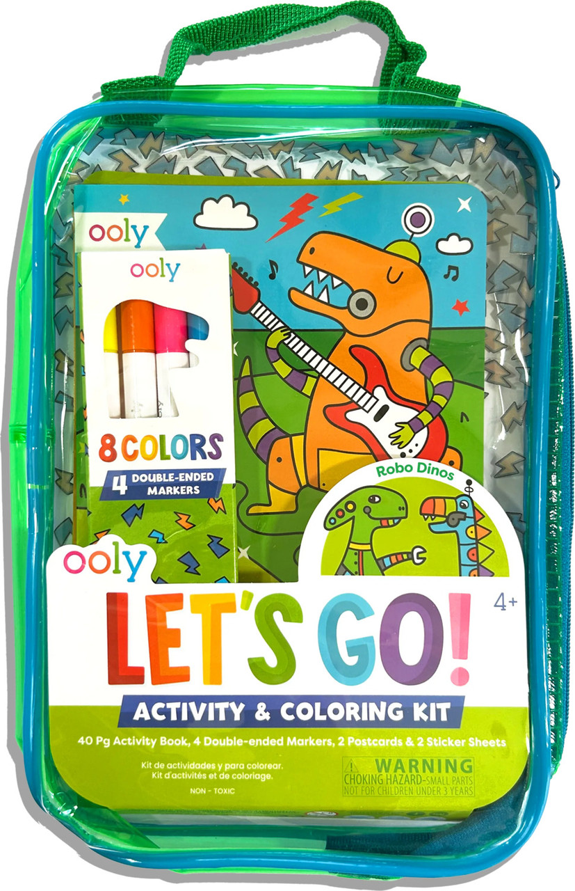 Let's Go! Activity & Coloring Kit - Robo Dinos 1