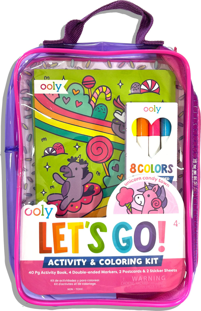 Let's Go! Activity & Coloring Kit - Unicorn Candy Town 1