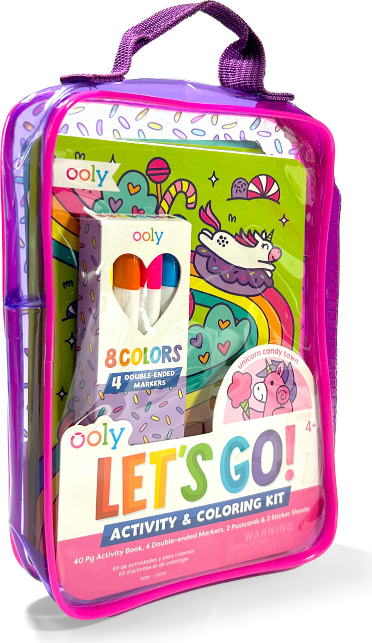 Let's Go! Activity & Coloring Kit - Unicorn Candy Town 2
