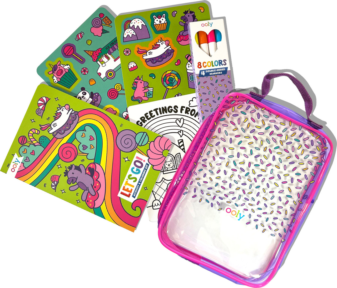 Let's Go! Activity & Coloring Kit - Unicorn Candy Town 3