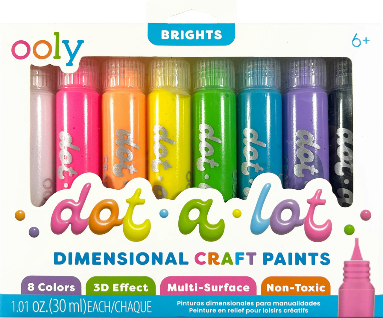 Dot-a-Lot 3D Dimensional Craft Paint - Brights - Set of 8 1