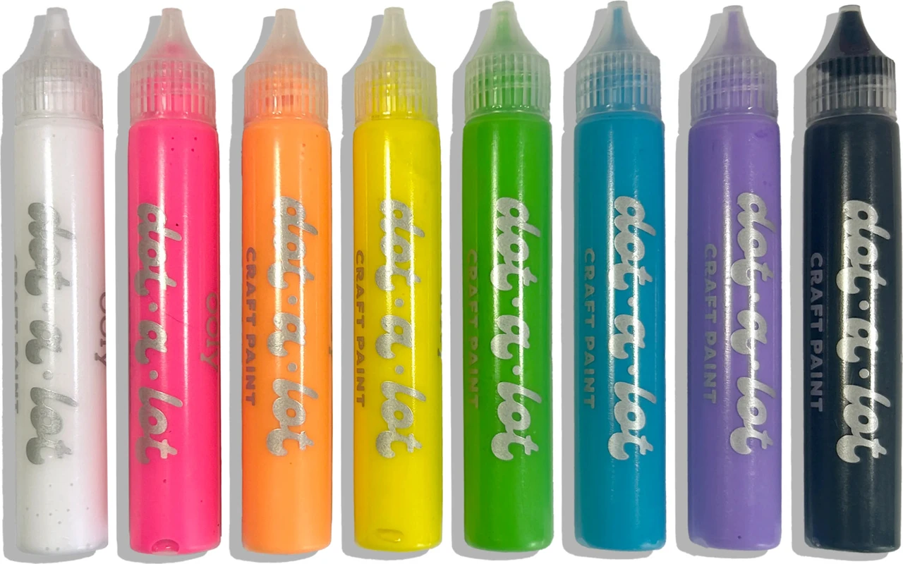 Dot-a-Lot 3D Dimensional Craft Paint - Brights - Set of 8 4