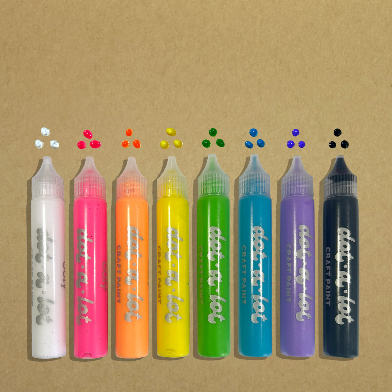 Dot-a-Lot 3D Dimensional Craft Paint - Brights - Set of 8 5
