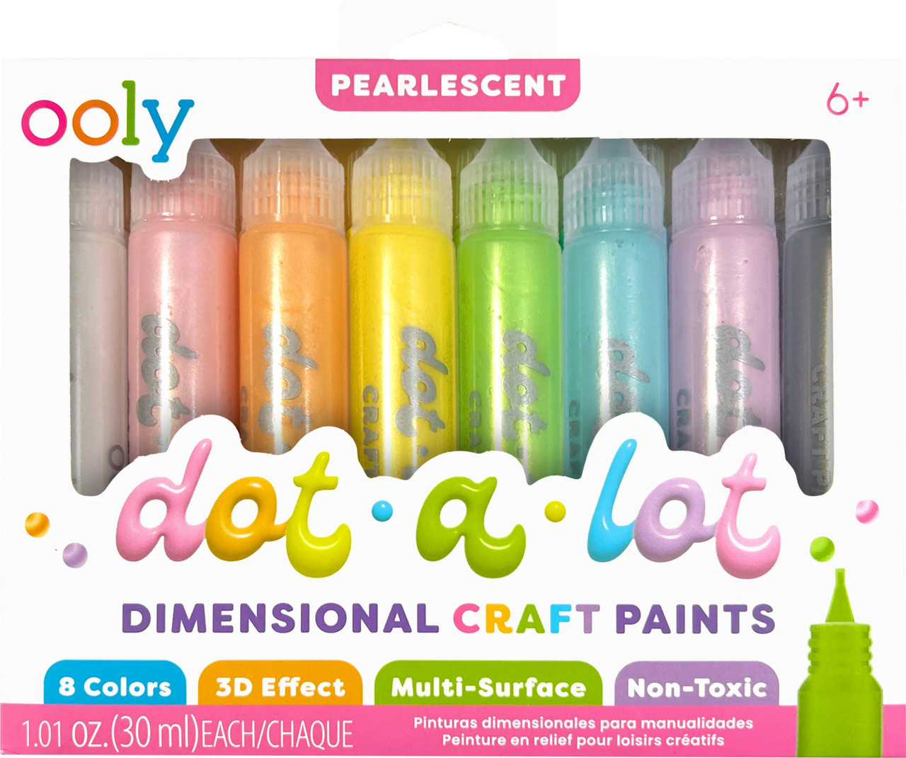 Dot-a-Lot 3D Dimensional Craft Paint - Pearlescent - Set of 8 1