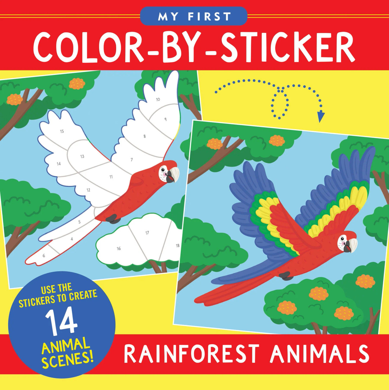 Rainforest Animals My First Color By Sticker Book