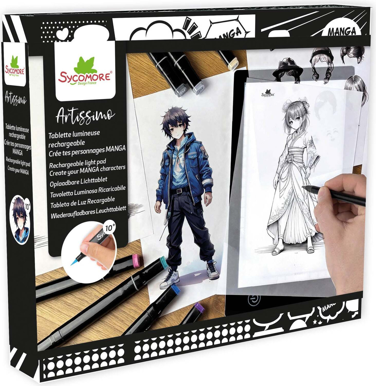 Sycomore Artissimo Create Your Manga Characters Rechargeable Light Pad 1