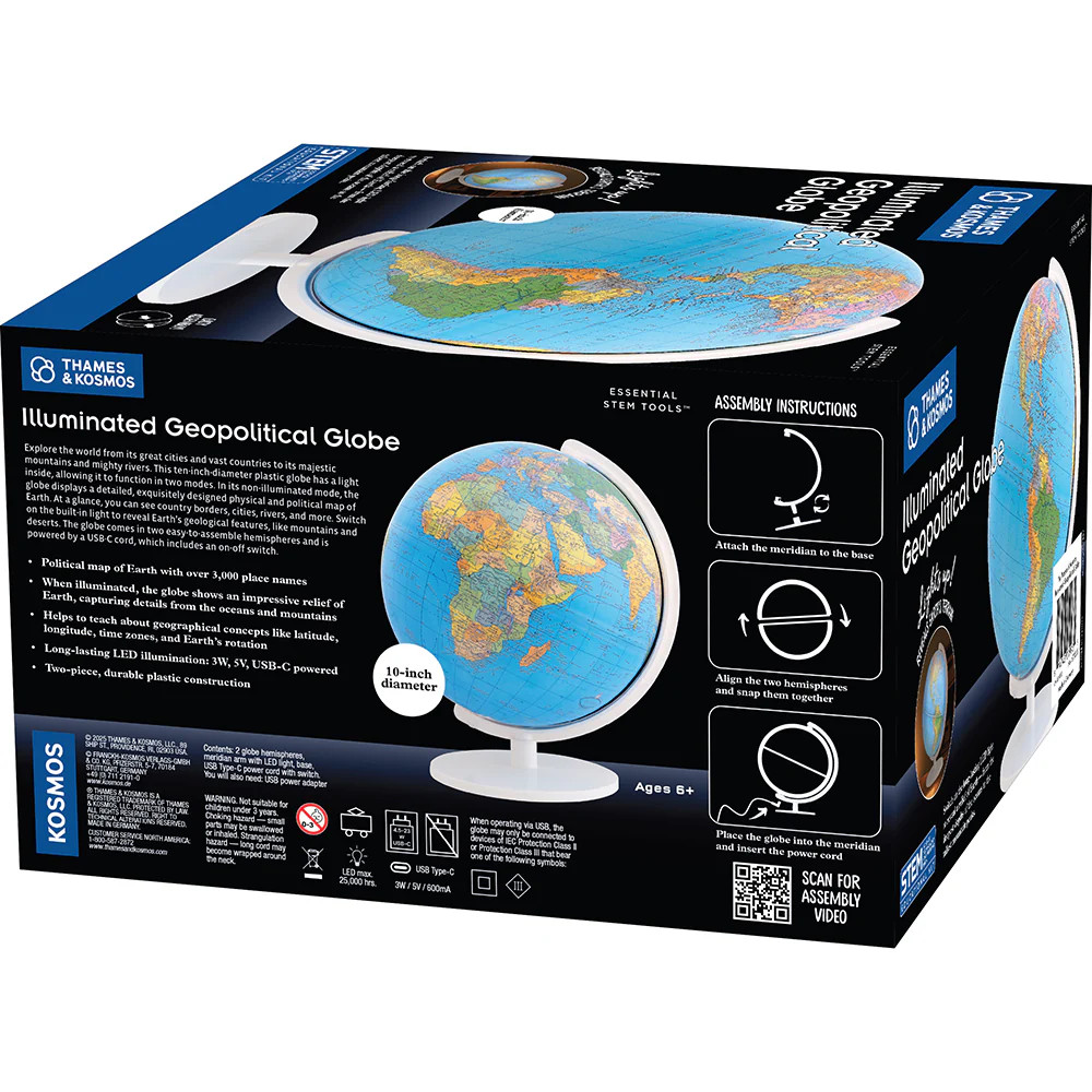 Illuminated Geopolitical Globe