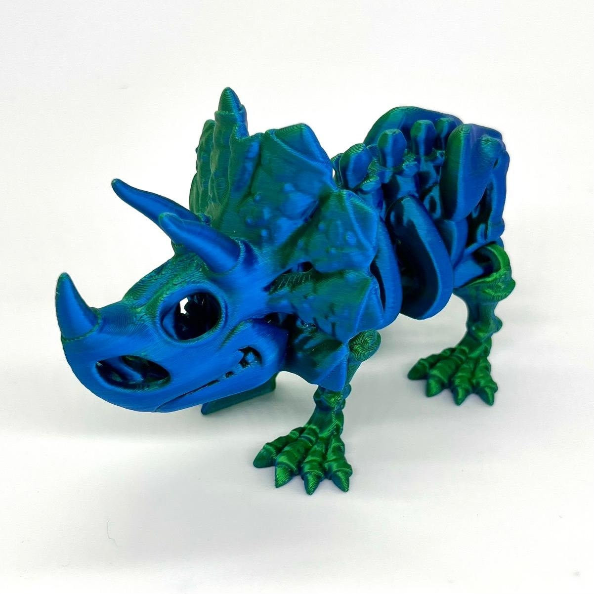 Blue Green Triceratops Skeleton