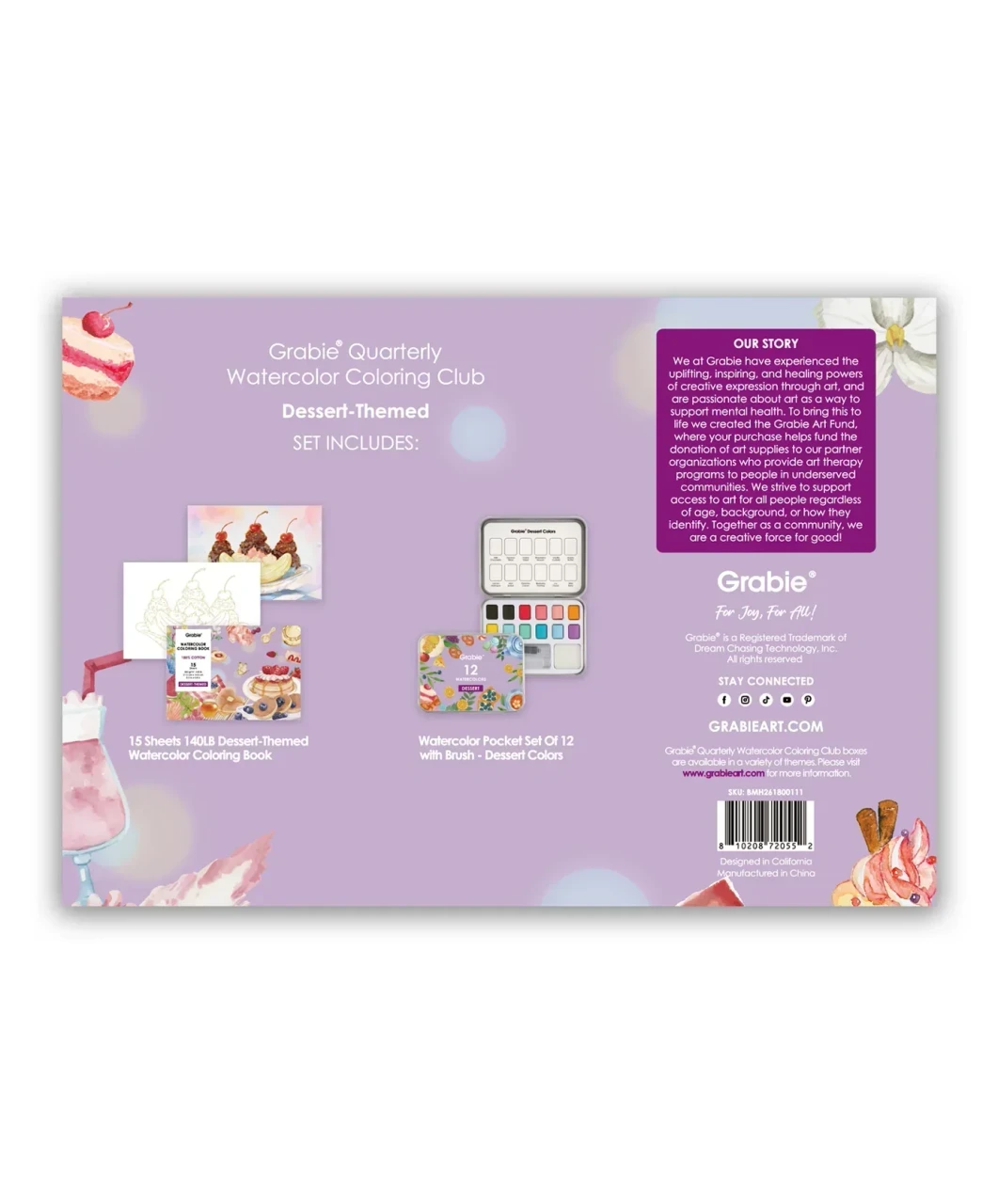 Dessert Watercolor Coloring Box