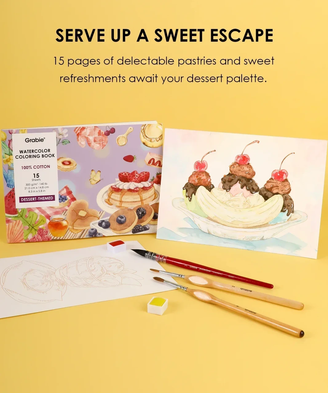 Dessert Watercolor Coloring Box