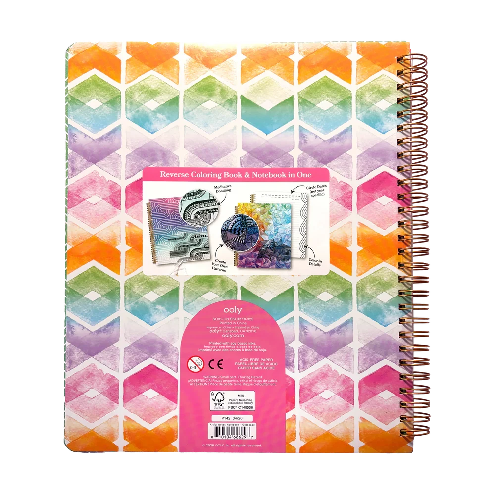 Artful Notes Notebook Reverse Coloring Book