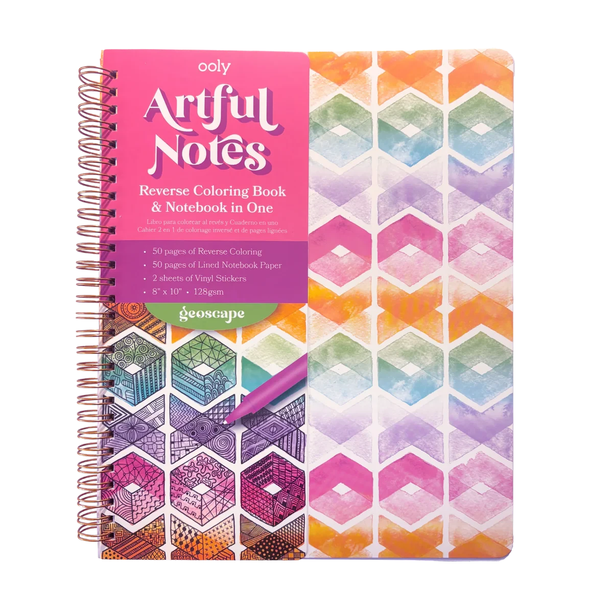 Artful Notes Notebook Reverse Coloring Book
