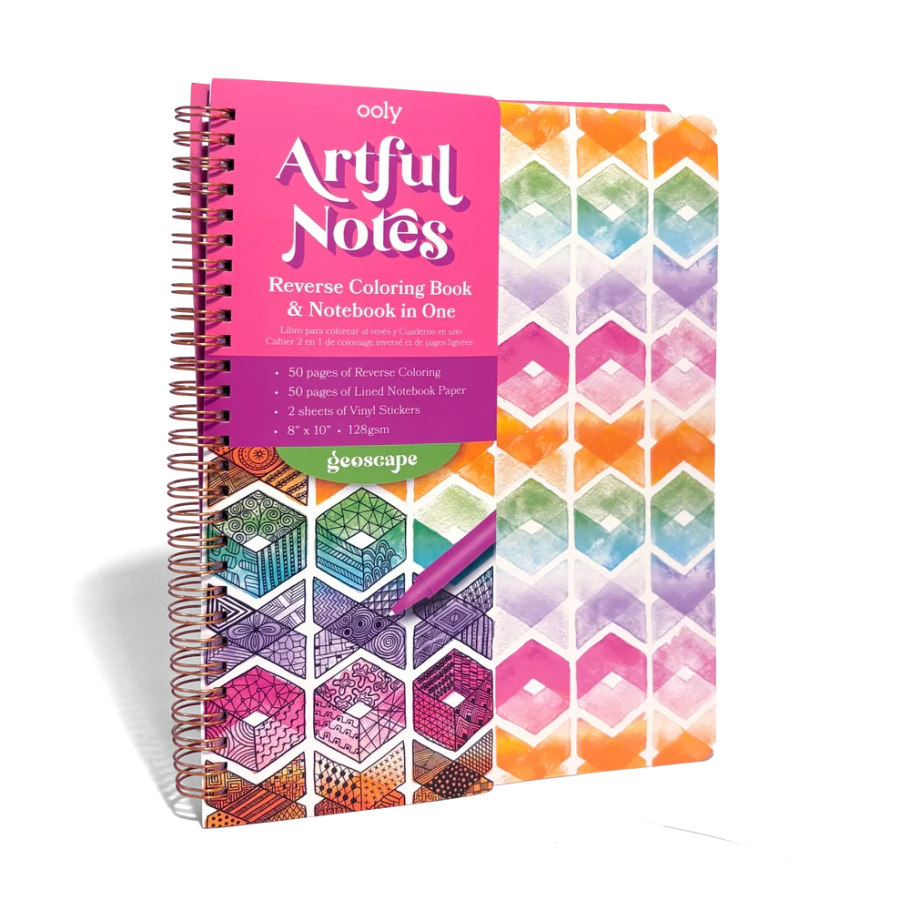 Artful Notes Notebook Reverse Coloring Book