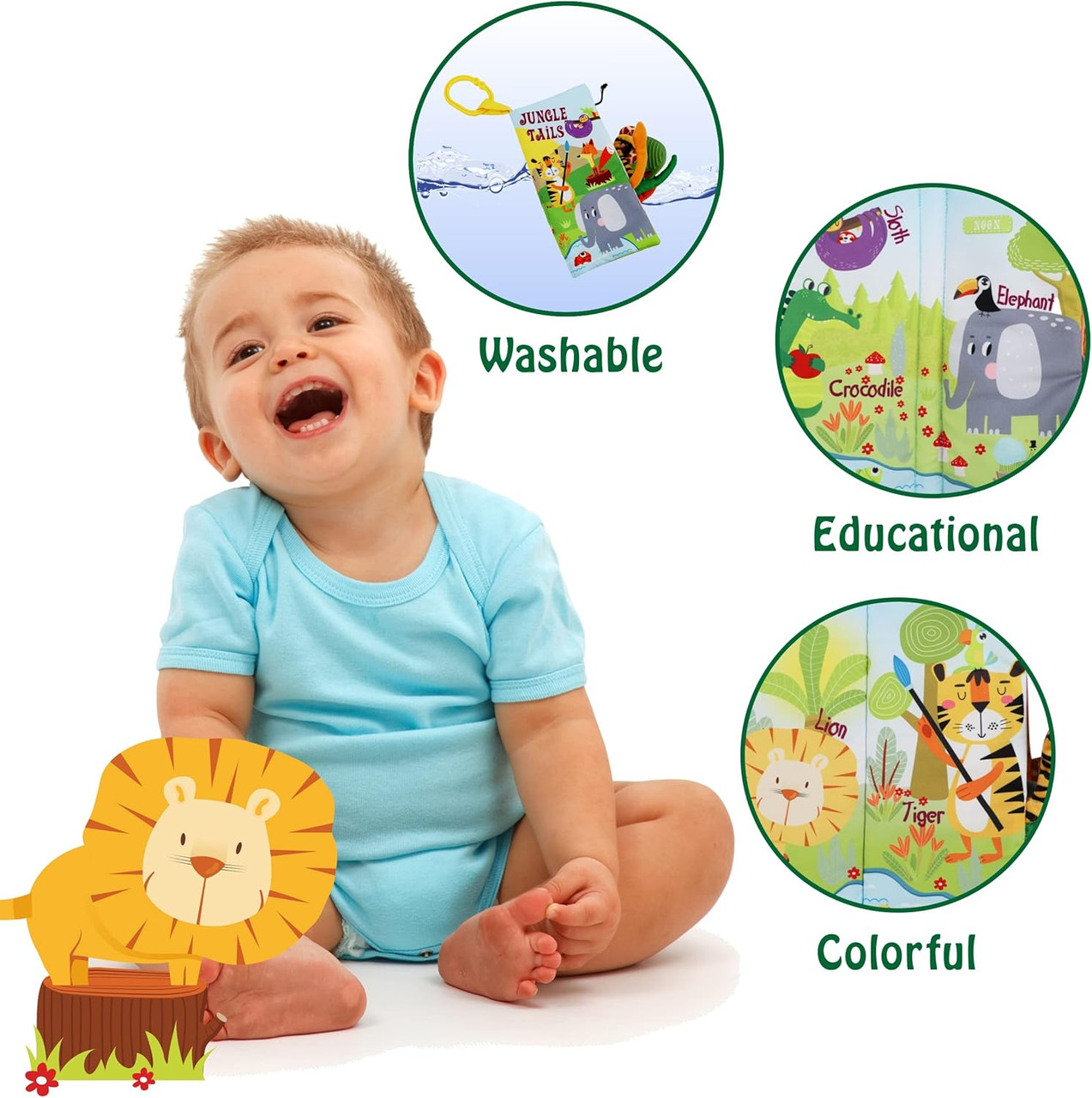 Jungle Tails Crinkle Cloth Book