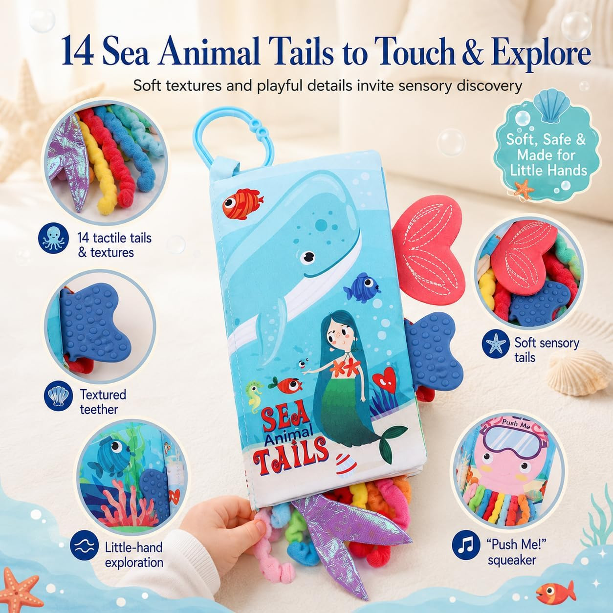 Sea Animals Tails Crinkle Book